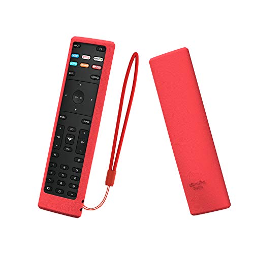 Product Cover SIKAI Remote Case Compatible with Vizio XRT136 Smart TV Remote Skin-Friendly Shockproof Silicone Cover for Vizio XRT136 Remote Washable Anti-Lost with Remote Loop (Red)