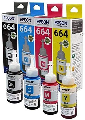Product Cover EP EPSON Refill Ink T664 Ink Cartridge (Black, Magenta, Yellow, Cyan)