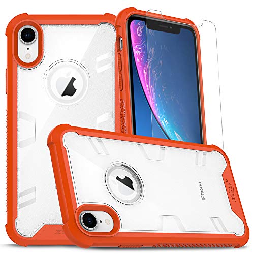 Product Cover Zizo Proton Series Compatible with iPhone XR Case Military Grade Drop Tested with Tempered Glass Screen Protector Orange Clear