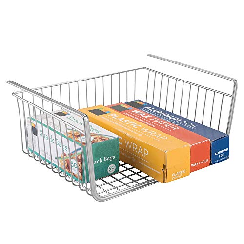 Product Cover House of Quirk Under Shelf Basket Wire Rack Easily Slides Under Shelves for Extra Cabinet Storage - Silver