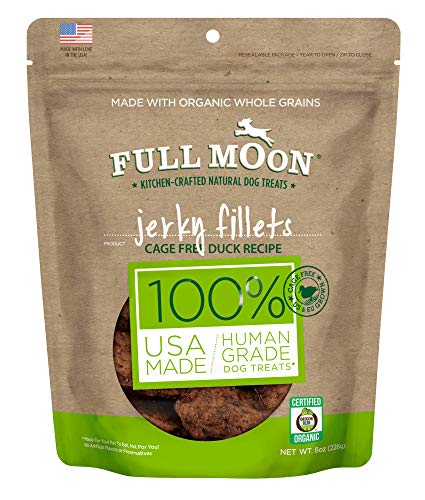 Product Cover Full Moon Organic Dog Treats, Human Grade Duck Jerky, 8 Ounce