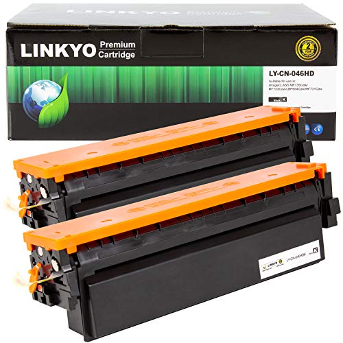 Product Cover LINKYO Compatible Toner Cartridge Replacement for Canon 046 High Capacity 046H (Black, 2-Pack)