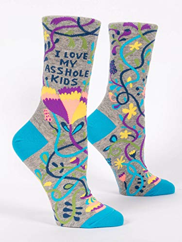 Product Cover Blue Q Women's Crew Sock Love My Asshole Kids, Gray, Small