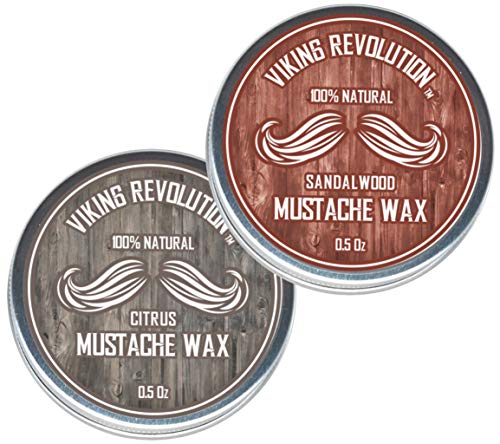 Product Cover Mustache Wax 2 Pack - Beard & Moustache Wax for Men - Strong Hold Helps Train Tame & Style (Citrus & Sandalwood, 2 pack)