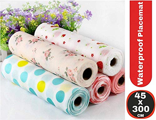 Product Cover JN-STORE's Anti Slip PVC Waterproof Place Mat for Kitchen Cupboard Liners, Refrigerator, Table (Multicolour, 45X300cm)