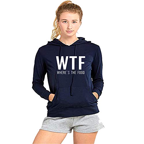 Product Cover Avaatar Navy Blue Hooded Funny Quotes Printed Sweatshirt for Women