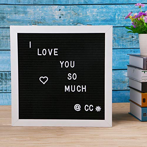 Product Cover Eagle Letter Board, Message Board, Changeable Word Board, Letter Sign, 12×12-Inches, Includes 174 White Plastic Letters, Black