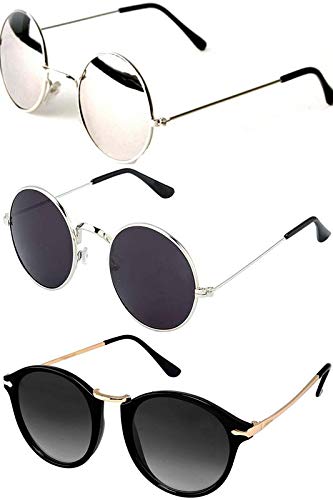 Product Cover Y&S Aviator Unisex Sunglasses (Black) -Combo of 3