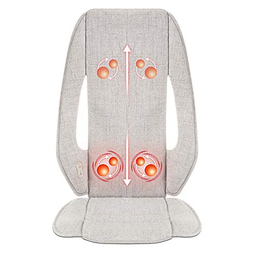 Product Cover Back Massager Cushion Chair Pad - Shiatsu Deep Tissue Kneading Massager with Heat, Full Back Pain Relief, Home Office Use by Tespo