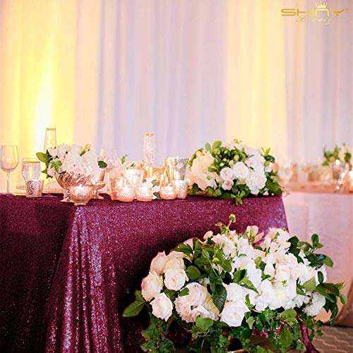 Product Cover Beautiful Table Cloth Burgundy 60x102-Inch Rectangle Sequin Tablecloth Wine Table Cover Decorations for Weddings Party Baby Shower Decorations -0103S