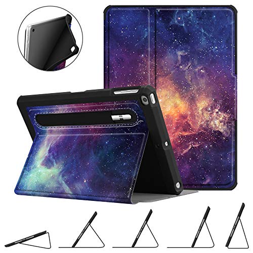 Product Cover Fintie Case for iPad 9.7 2018 2017 / iPad Air 2 / iPad Air - [Corner Protection] Multi-Angle Viewing Rugged Soft TPU Back Cover w/ [Secure Pencil Holder] Auto Sleep/Wake, Galaxy