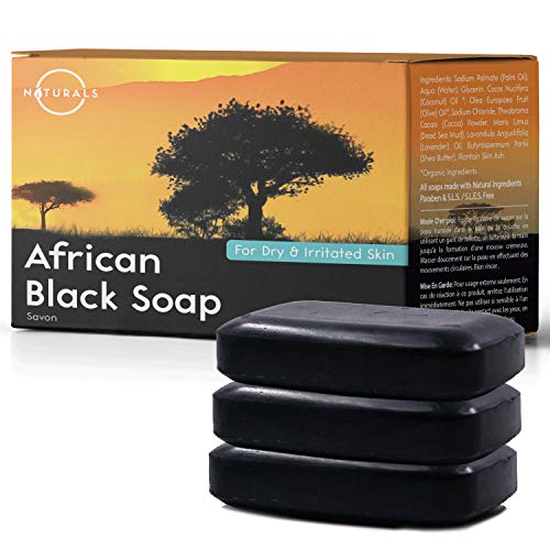 Product Cover O Naturals African Black Soap Bar, Luxurious Texture Triple Milled Bar Soap. Moisturizing Shea Butter Natural Soap, Vegan Face & Body Soap. Organic Ingredients Helps Problematic Skin. 3-Piece 4oz