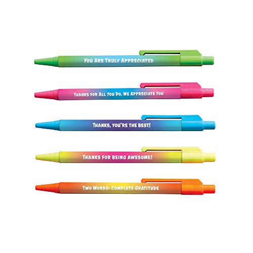 Product Cover Colorful Motivational Quote Pens - Ombre - Employee Appreciation and Recognition Gifts - 5 Pack