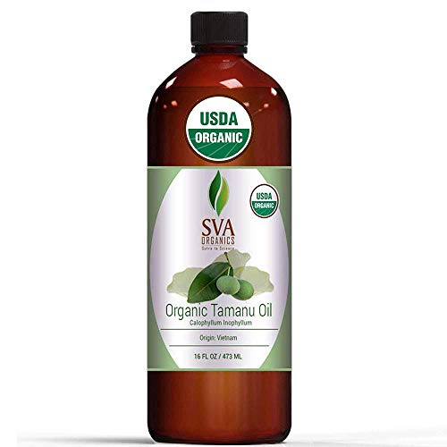 Product Cover SVA Organics Tamanu Oil Organic Cold Pressed 16 Oz USDA Pure Natural Unrefined Carrier Oil for Face, Skin Care, Soap Making, Hair & Body Care