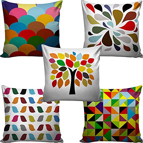 Product Cover LENCOL Jute Cushion Cover 16x16 Set of 5 with Digital Print in Multi Color