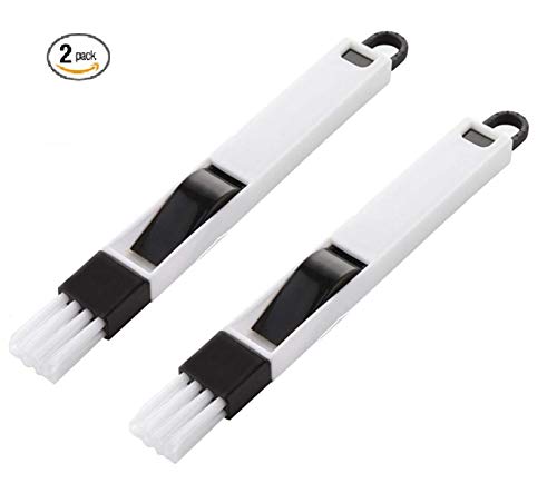 Product Cover Okayji Plastic Corners & Edges Dust Multipurpose Use Cleaning Brush for Window Frame, Keyboard with Mini Dustpan, 2-Pieces, White