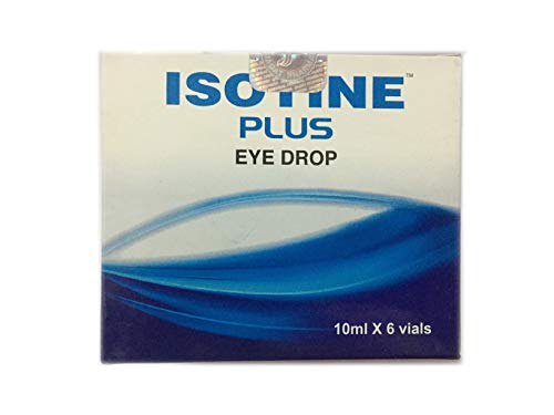Product Cover Isotine plus eye drop pack of 6*10ml Vials Plus 1 Box