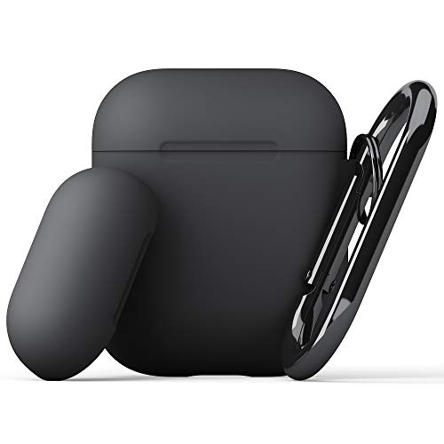 Product Cover PodSkinz Switch AirPods Case with Carabiner Compatible with Apple AirPods 1 & AirPods 2 [Front LED Not Visible] (Black)