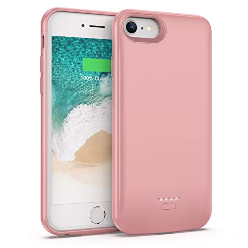 Product Cover Smiphee iPhone 6 6s 7 8 Battery Case 4000mAh, Rechargeable Extended Battery Charger Case for iPhone 6 6s 7 8 (4.7 inch) Portable Protective Charging Case (Rose Gold)