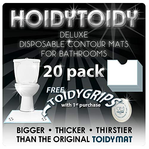 Product Cover HoidyToidy Mats by ToidyMat - 20 Deluxe Disposable Contour Mats for Bathroom Floors - Incontinence Pads