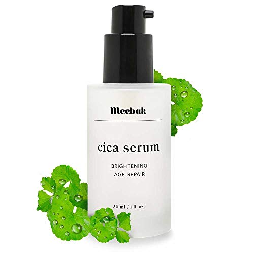 Product Cover Meebak Cica Face Serum 1oz with Hyaluronic Acid and Natural Ingredients, Anti-Aging, Anti-Wrinkles