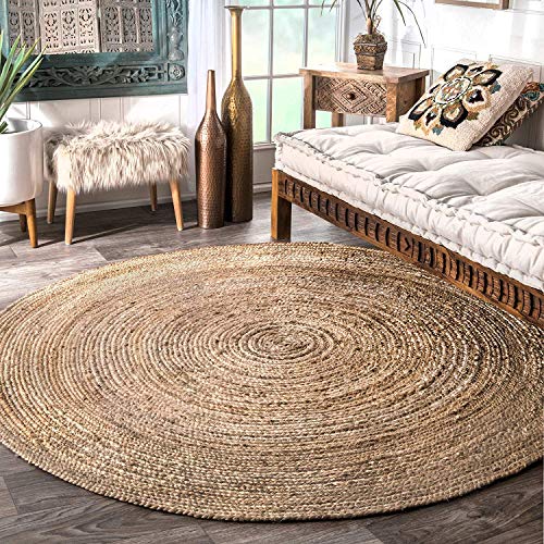 Product Cover Fernish Decor Jute Braided Rug, Carpet, Best for Bedroom Living Room (150 cm, Round)