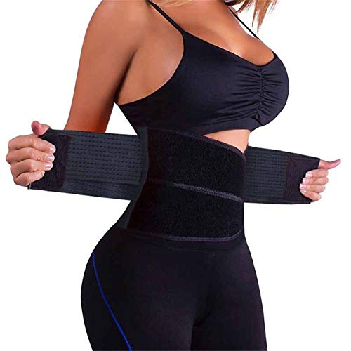 Product Cover QEESMEI Waist Trainer Belt for Women - Waist Cincher Trimmer - Slimming Body Shaper Belt - Sport Girdle Belt Black