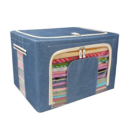 Product Cover LXOICE Linen Fabric Foldable Cloth Storage Boxes Organizer for Wardrobe