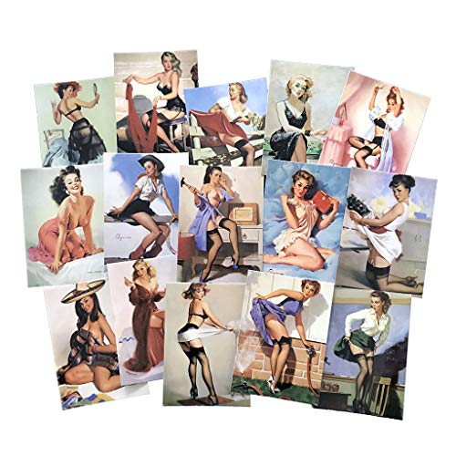 Product Cover Retro Pin-up Girl Stickers [100PCS], Waterproof Vinyl Decal Sticker Pack for Laptop Water Bottle Motorcycle Car Bumper Luggage Skateboard Home Wall Decorations Sticker