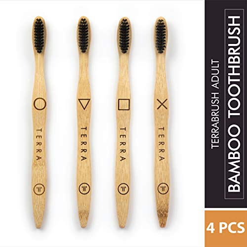 Product Cover Terrabrush Adult Bamboo Toothbrushes Pack of Four Soft