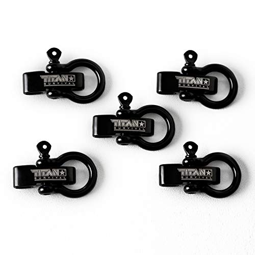 Product Cover Titan Stainless-Steel Shackles for Paracord Bracelets (5-Pack) | Premium, Stylish Metal Clasps Holds Up to 1,650 LBS in an Emergency.