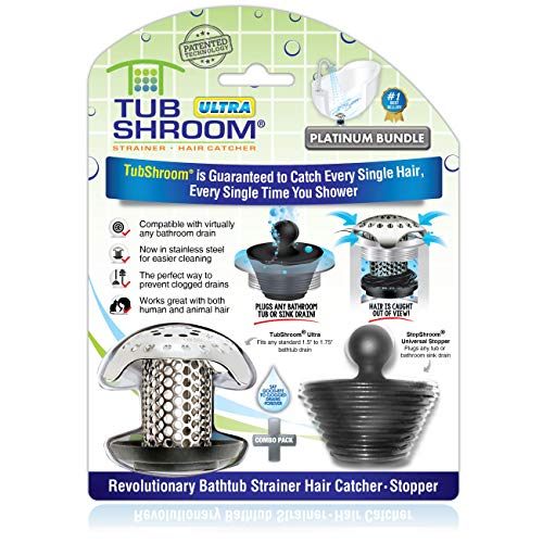 Product Cover TubShroom Ultra Revolutionary Bath Tub Drain Protector Hair Catcher/Strainer/Snare, Stainless Steel