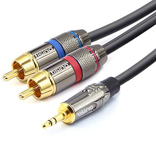 Product Cover TISINO RCA to 3.5mm Cable, 1/8 Inch Male to 2RCA Male Y Splitter Adapter Stereo Cable - 3.3 Feet/1 Meter