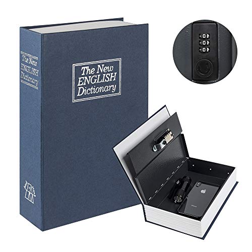 Product Cover Kyodoled Diversion Book Safe with Combination Lock, Safe Secret Hidden Metal Lock Box,Money Hiding Box,Collection Box,9.5