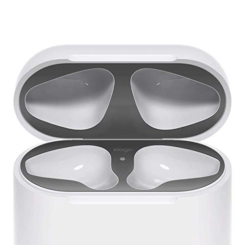 Product Cover elago Upgraded AirPods Dust Guard (Matte Space Grey, 1 Set) - Dust-Proof Film, Luxurious Looking, Must Watch Easy Installation Video, Protect AirPods from Metal Shavings [US Patent Registered]