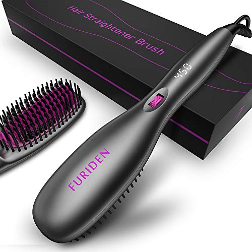 Product Cover Professional Ionic Hair Straightener Brush, Straightening Brush for Thick Curly Hair, Hot Comb Hair Straightener with Anti-Scald Feature, 30s Fast MCH Ceramic Heating,3 in 1 Button