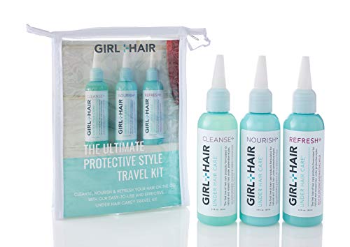 Product Cover GIRL+HAIR Ultimate Travel Hair Care Set, Encourage Hair Growth with Trial Sizes of Nourish - Cleanse - Refresh, 3.4 Fl Oz./100ml Each...