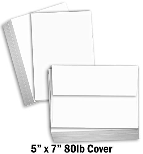 Product Cover Hamilco White Cardstock Thick Paper - 5 x 7