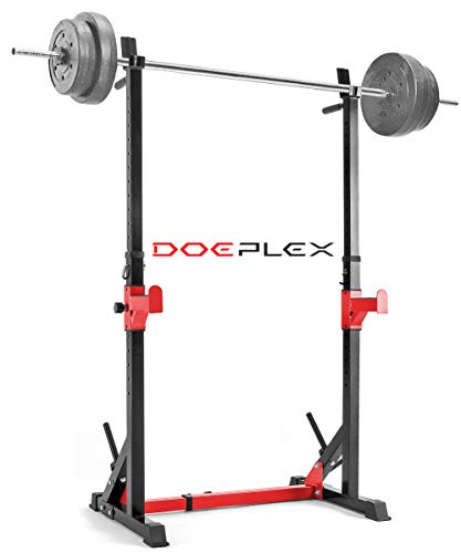 Product Cover Doeplex [2020 Upgrade Multi-Function Adjustable Squat Rack Exercise Stand - 550-Pound Capacity (Black/Red)