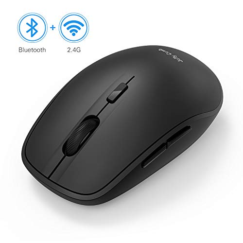 Product Cover Wireless Bluetooth Mouse, Jelly Comb Dual Mode Bluetooth 4.0 Mouse 2.4G Wireless Portable Optical Mouse with Nano Receiver, 3 Adjustable DPI Levels for PC, Laptop, Windows, Android, OS System