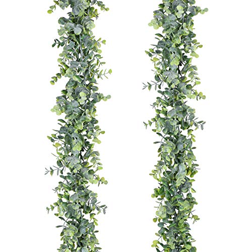 Product Cover Lvydec 2 Pack Artificial Eucalyptus Garland, Fake Eucalyptus Greenery Garland Wedding Backdrop Arch Wall Decor, 6 Feet/Strand Fake Hanging Plant for Table Festival Party Decoration