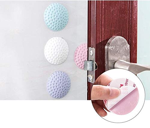 Product Cover Aeoss Door Stopper Jammer Backed Door Knob Wall Protectors Guards Stoppers, Handle Bumper Round Rubber Crash Pads (Set of 4 pcs)