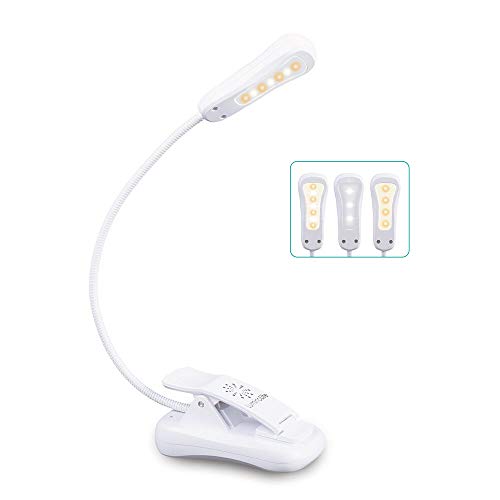Product Cover Rechargeable 7 LED Book Light, Easy Clip on Reading Lamp for Reading in Bed. 3 Brightness × 3 color, 2.1 oz Lightweight, Up to 70 Hours Reading. Perfect for Bookworm