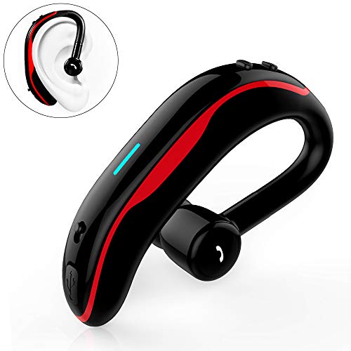 Product Cover SLUB True Wireless Bluetooth Single Earbud with Microphone 17-18 Hours Playtime Noise Cancelling  Waterproof Ear-Hook Sport Headset for  Cell Phone(Red)
