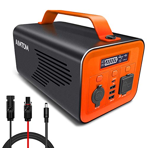 Product Cover AIMTOM 230Wh Portable Power Station, Lithium Battery Powered Generator, 110V 200W AC, 60W Type-C PD, 12V Carport and USB Ports, Pure Sine Wave, Solar Ready for Outdoors Camping Off-Grid RV CPAP BiPAP