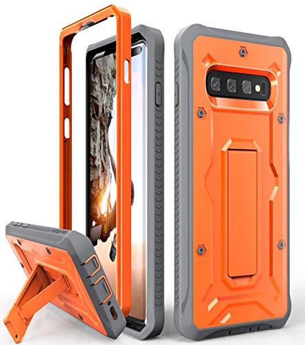 Product Cover ArmadilloTek Vanguard Designed for Samsung Galaxy S10 Plus Case (2019 Release) Military Grade Full-Body Rugged with Kickstand Without Built-in Screen Protector (Orange)