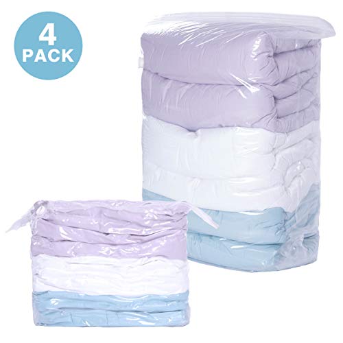 Product Cover Hi Storage Cube Shape Vacuum Storage Space Saving Bags 4 PCS JUBMO (31.5x39.4 x15 inches) Home Organizers for Comforters, Pillows, Bedding, Blankets, Clothes