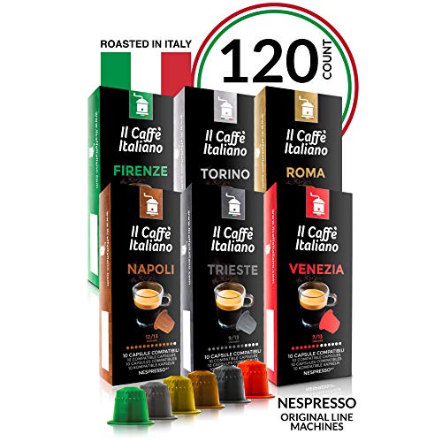 Product Cover Il Café Italiano Coffee | Capsules Compatible with Nespresso OriginalLine | Certified Genuine Tour D'Italia Variety Pack | 120 Espresso Pods | Roasted in Messina, Italy | Happiness Guaranteed