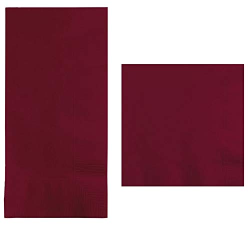 Product Cover Burgundy Beverage Napkins (100-count) and Burgundy Dinner Napkins (100-count), and Comes with a Party Planning Checklist