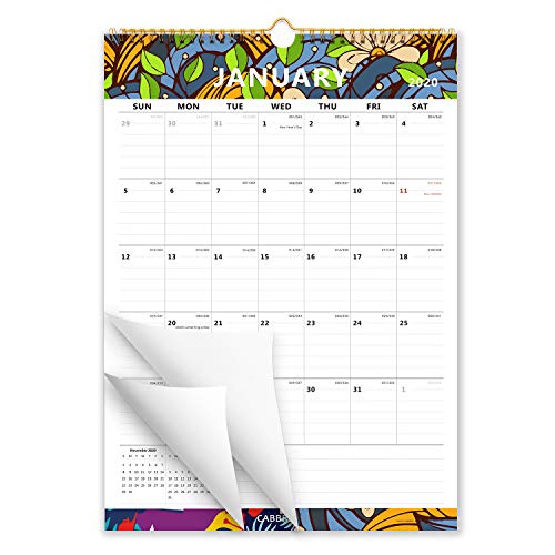 Product Cover Cabbrix 2020 Monthly Wall Calendar, Wirebound, Vertical, 17 x 12 Inches, Perfect for Organizing and Planning